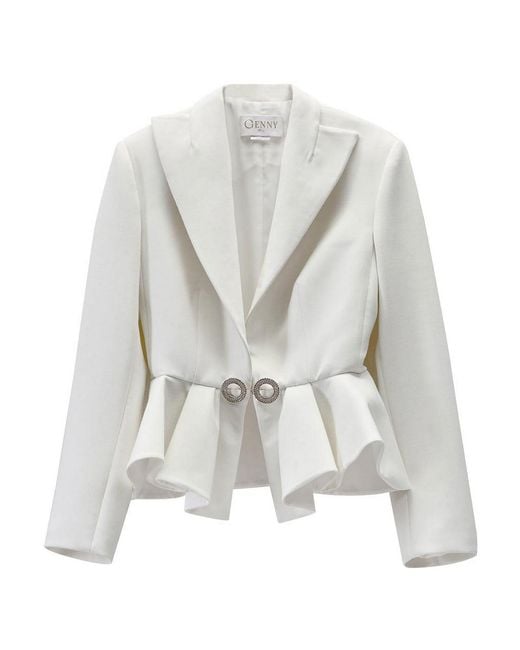 Genny White 1 Button Jacket