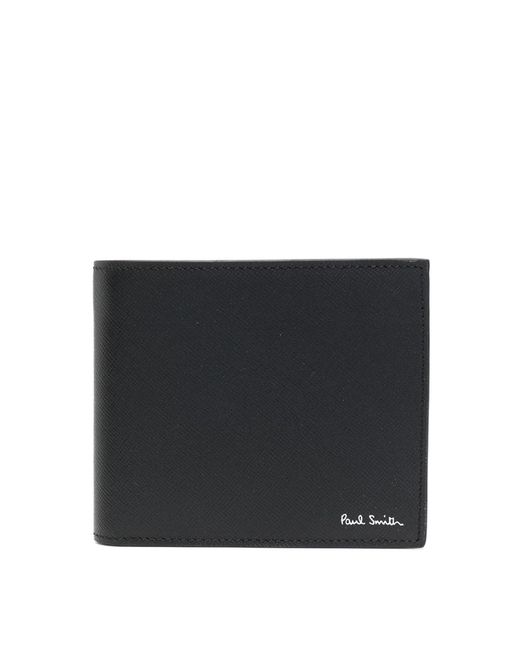 Paul Smith Black Printed Bifold Wallet for men