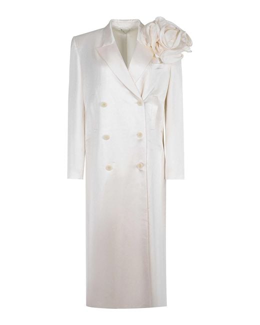 Magda Butrym White Madra Butrym Coat Made Of Linen Blend
