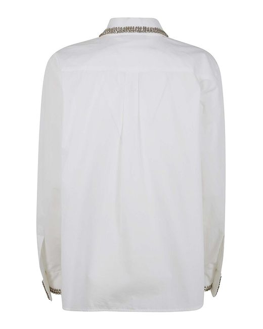 Seventy White Popeline Embroidered Stones Shirt