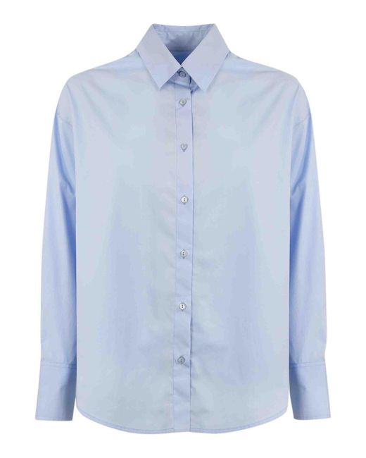 Dondup Blue Oversized Poplin Shirt for men