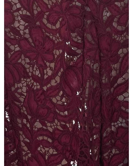 Self-Portrait Purple Lace Midi Dress