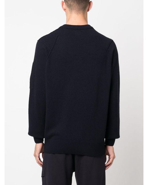 C P Company Blue Wool Crewneck Jumper for men