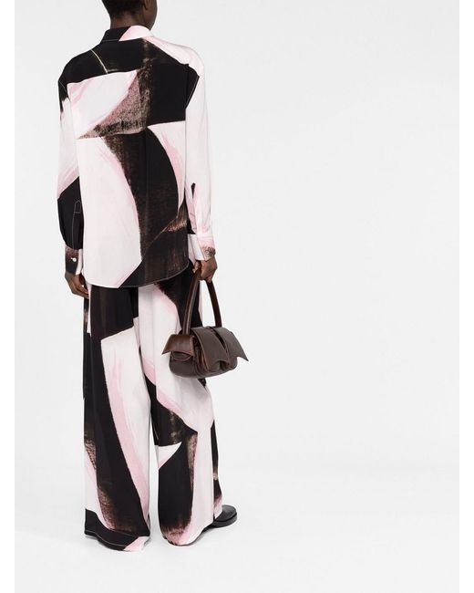 McQueen Black High-Waisted Wide-Leg Wool Trousers