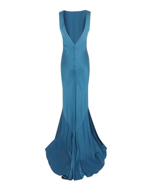 Max Mara Blue M Serum Long Dress