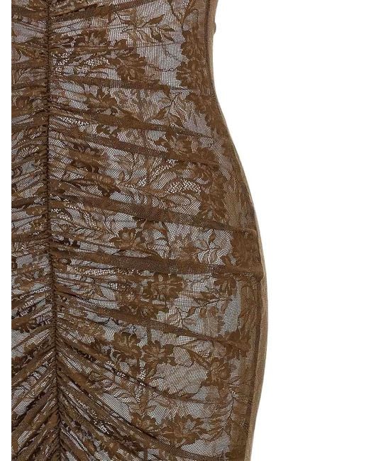 norma kamali dress brown Norma Kamali Halter Turtle Fishtail Gown main image 1
