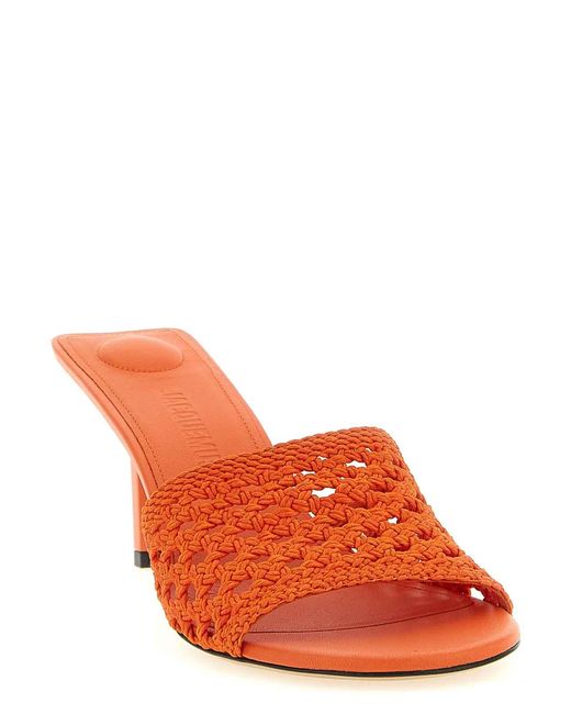 Jacquemus Orange Les Mules Cubisto Sandals