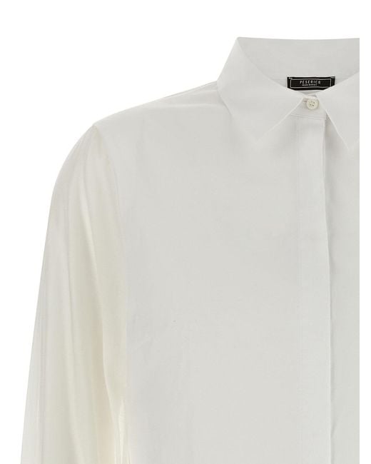 Peserico White Stretch Cotton Shirt