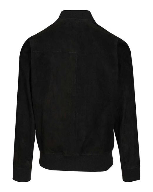 Blusotto Black Elthon Suede Bomber Jacket for men