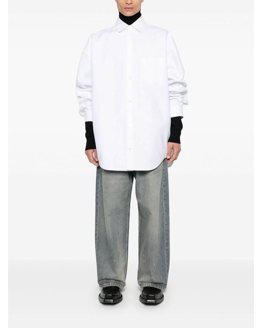 Balenciaga White Oversized Cotton Shirt