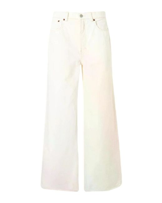 Ralph Lauren White Woven-Wide Leg-Pants-3X1 Rigid