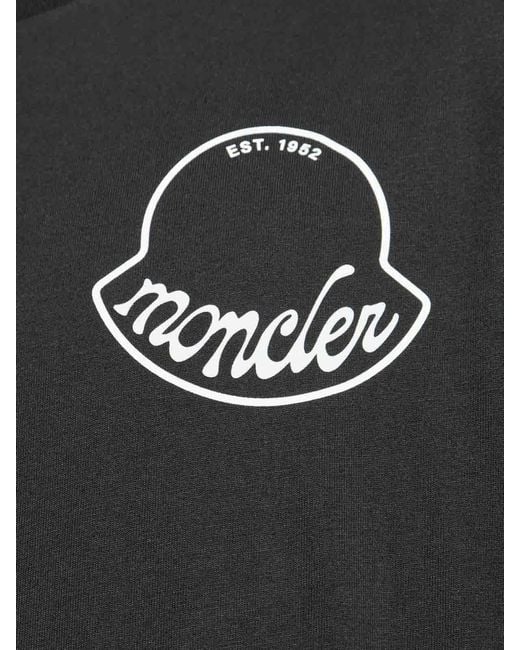 Moncler Black Cotton T-Shirt With Logo for men
