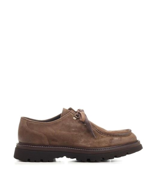 Corvari Brown Lace Up Softy Dunn Bottom for men