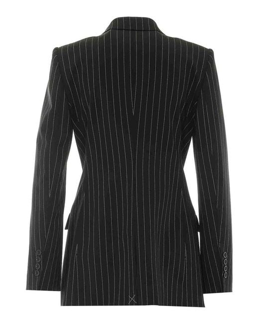 Dolce & Gabbana Black Double Breasted Striped Jacket
