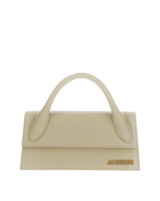 Jacquemus Metallic Handbag In Ivory With Reinforced Top