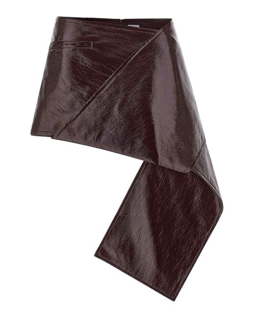 Courreges Purple Fold Vinyl Mini Skirt