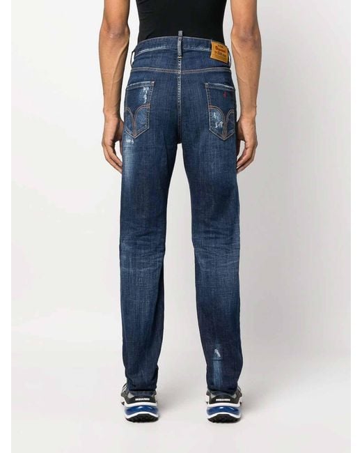 DSquared² Blue Distressed Jeans for men