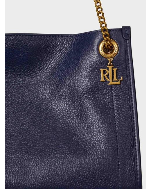 Ralph Lauren Blue Brdly Md Shp-Tote-Medium-Luxe Pebble Lthr