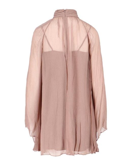Staud Pink Mini Chiffon Dress