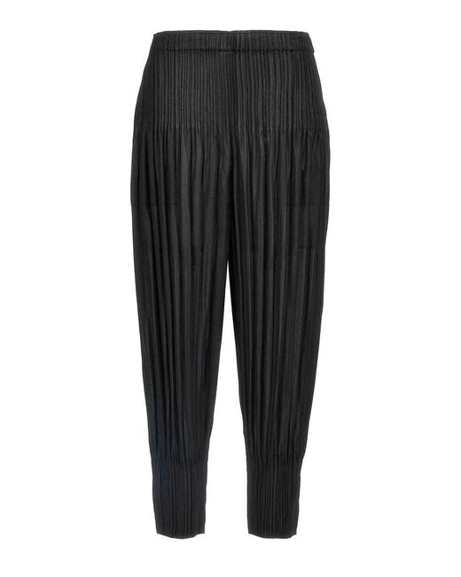 Pleats Please Issey Miyake Black Fluffy Basics Pants