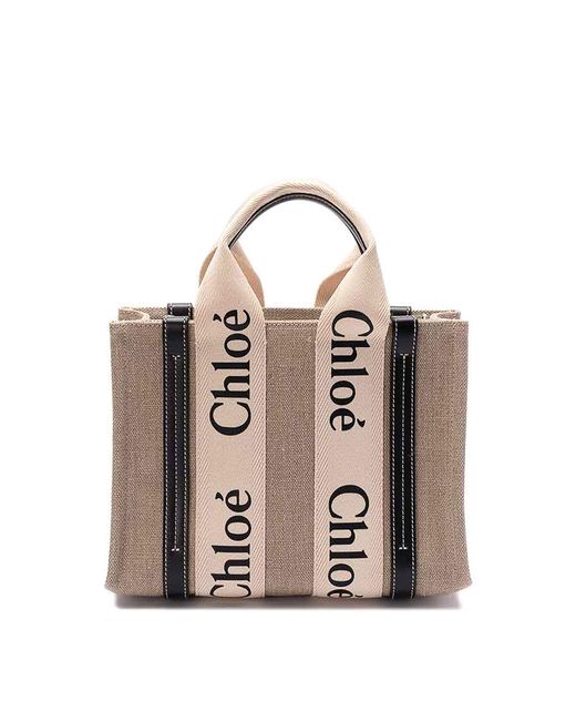Chloé Natural Woody Small Tote Bag