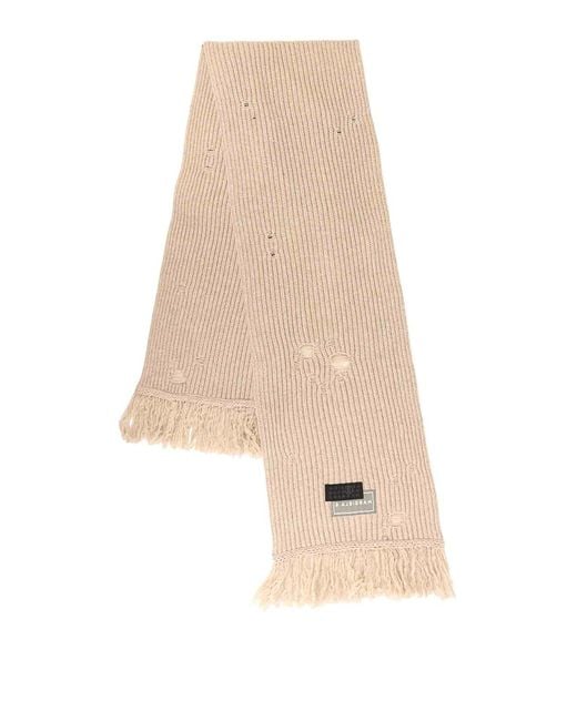MM6 by Maison Margiela Natural Discress -Effect Wool Mixed Scarf for men