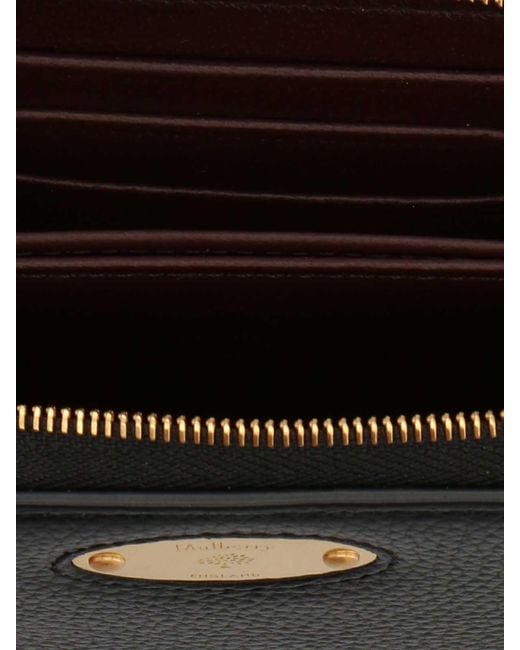 Mulberry Black Plaque Wallet Logo