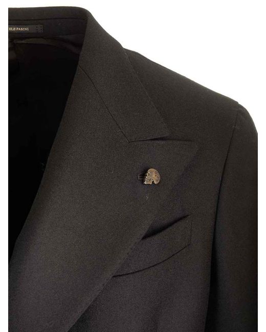 Gabriele Pasini Black Double-Breasted Wool Jacket for men