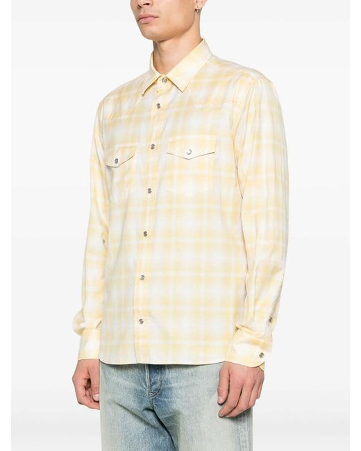 Tom Ford Natural Chest-Pocket Checked Shirt for men