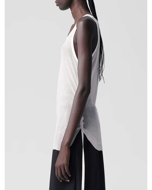 Ann Demeulemeester White Mara Wrinkled Cropped Tank Top