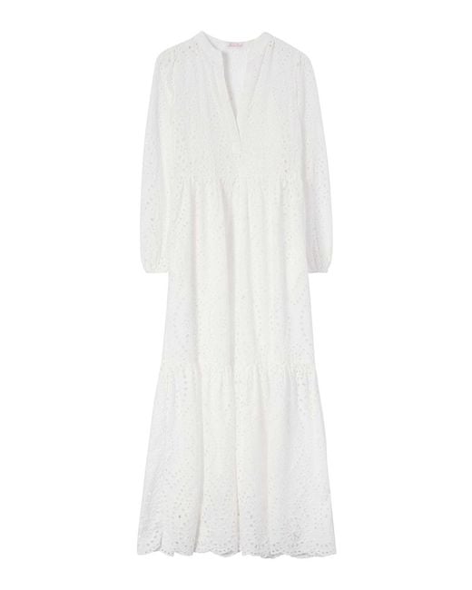 Mc2 Saint Barth White Sylvia Sangallo Linewave Long Dress