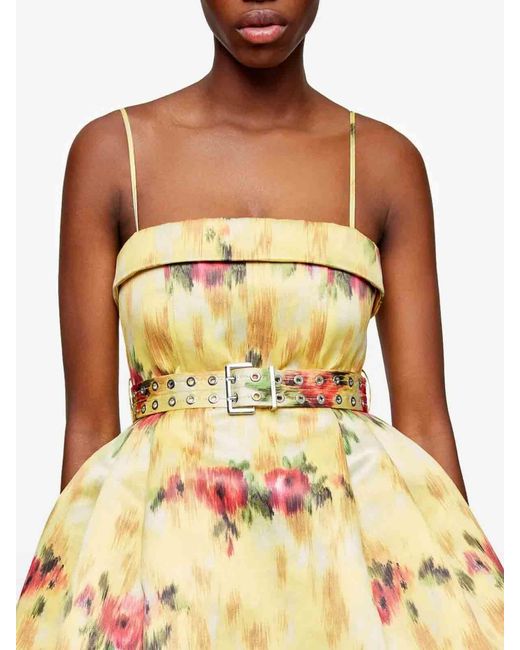 Ganni Metallic Printed Duchesse Satin Bubble Mini Dress