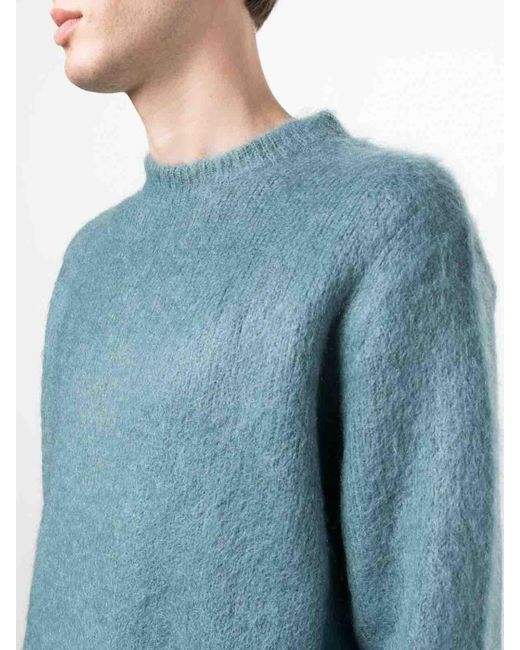 Golden Goose Deluxe Brand Blue Mohair Sweater for men