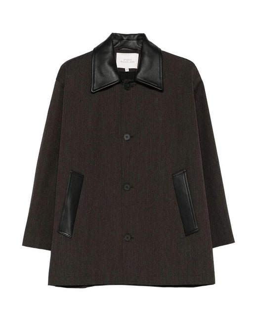 Studio Nicholson Black Leather Outerwear