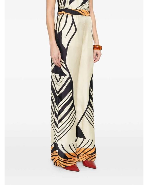 Raquel Diniz White Abstract-Pattern Trousers