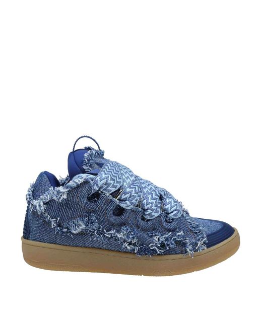 Lanvin Curb Blue Denim Sneakers