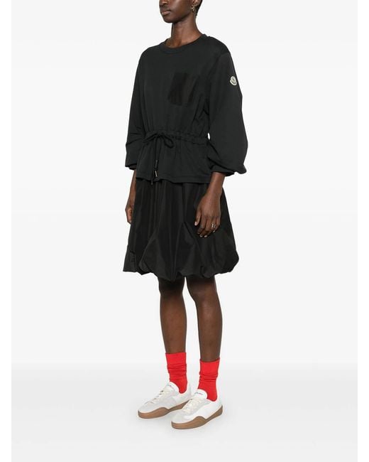 Moncler Black Logo-Patch Dress