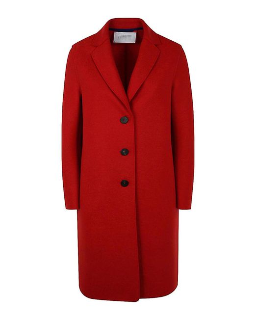 Harris Wharf London Red Overcoat Pressed Wool