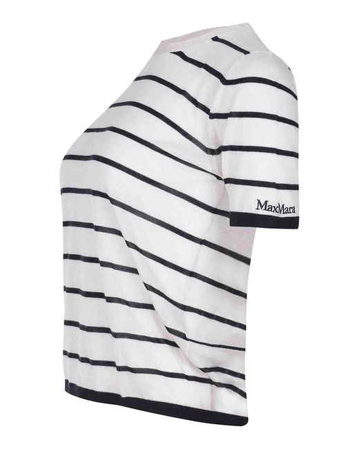 Max Mara White T-Shirt Made Of Cashmere Blend
