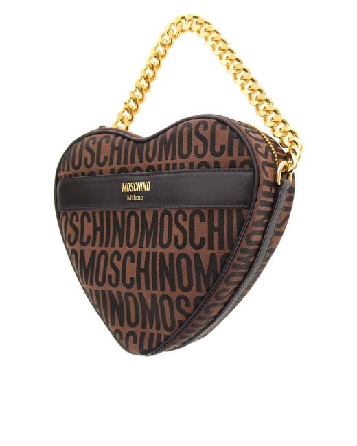 Moschino Metallic Logo Heart Bag