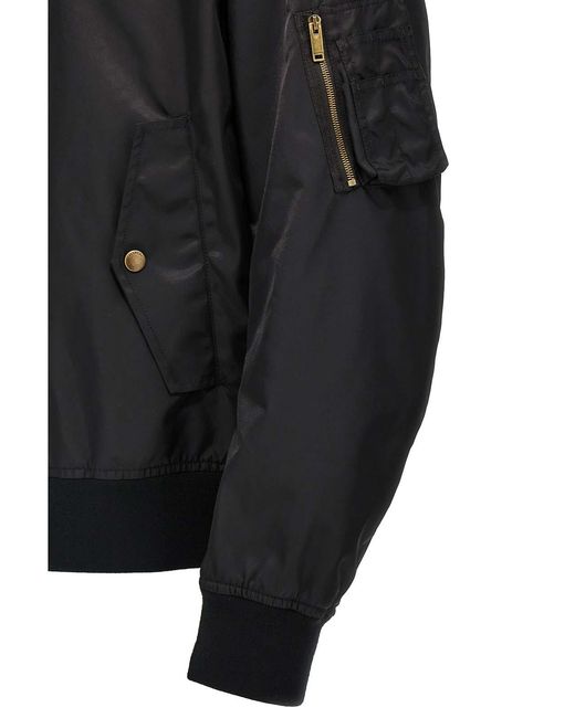 Valentino Garavani Black Logo Bomber Jacket for men