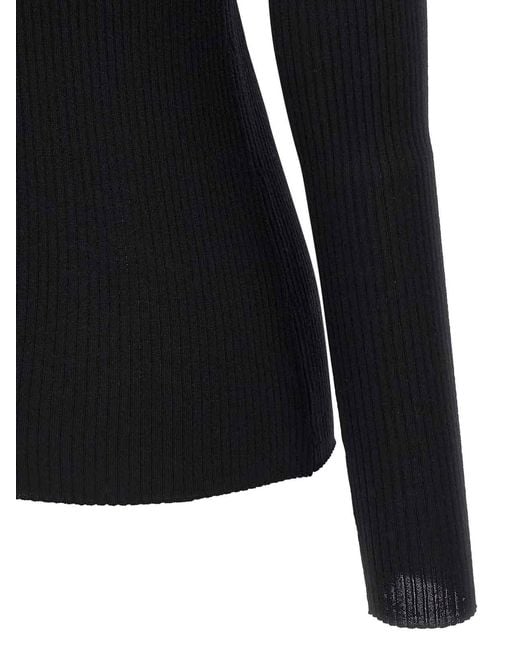 Theory Black Ribbed Sweater