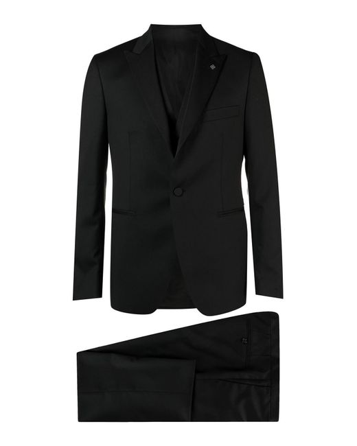 Tagliatore Black Three-Piece Tuxedo Suit for men