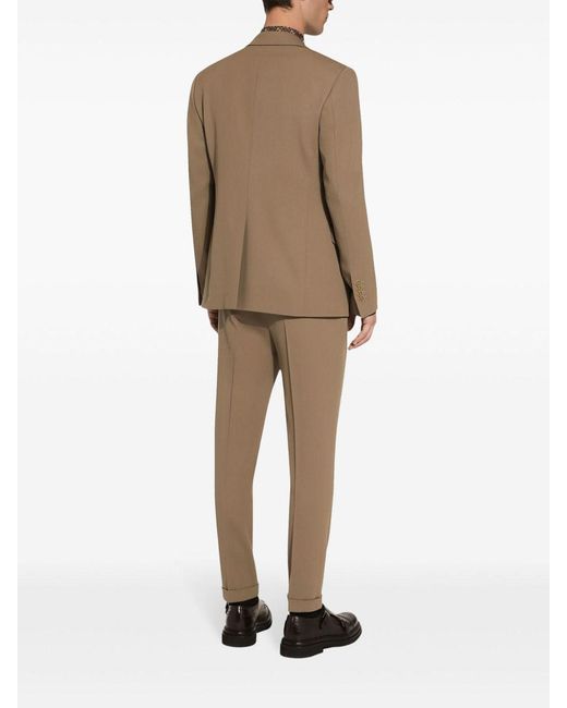 Dolce & Gabbana Natural Tapered Trousers With Pleats for men