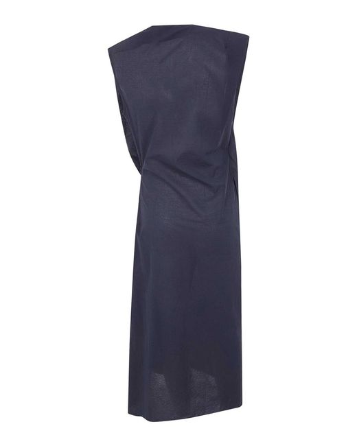 Jacquemus Blue La Robe Drap Midi Dress