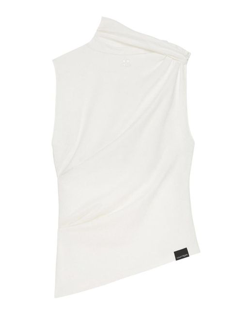 Courreges White Draped Jersey Top