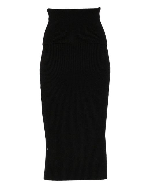 IRO Black Knitted Midi Skirt