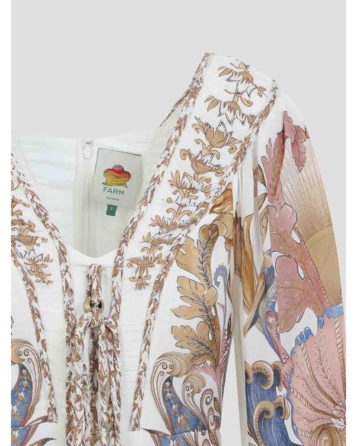 Farm Rio White Long Dress