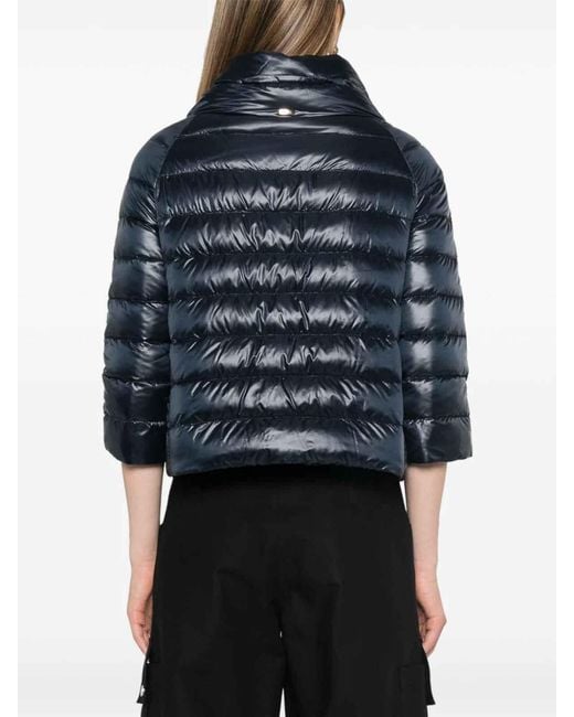 Piumino con scollo a imbuto di Herno in Blue