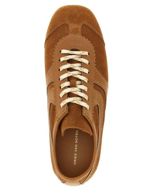 Dries Van Noten Brown Sneakers With Suede Panels